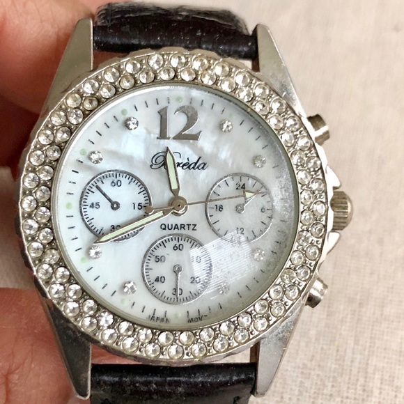 Breda Accessories - Breda Crystal & Mother Of Pearl Bezel  Watch
